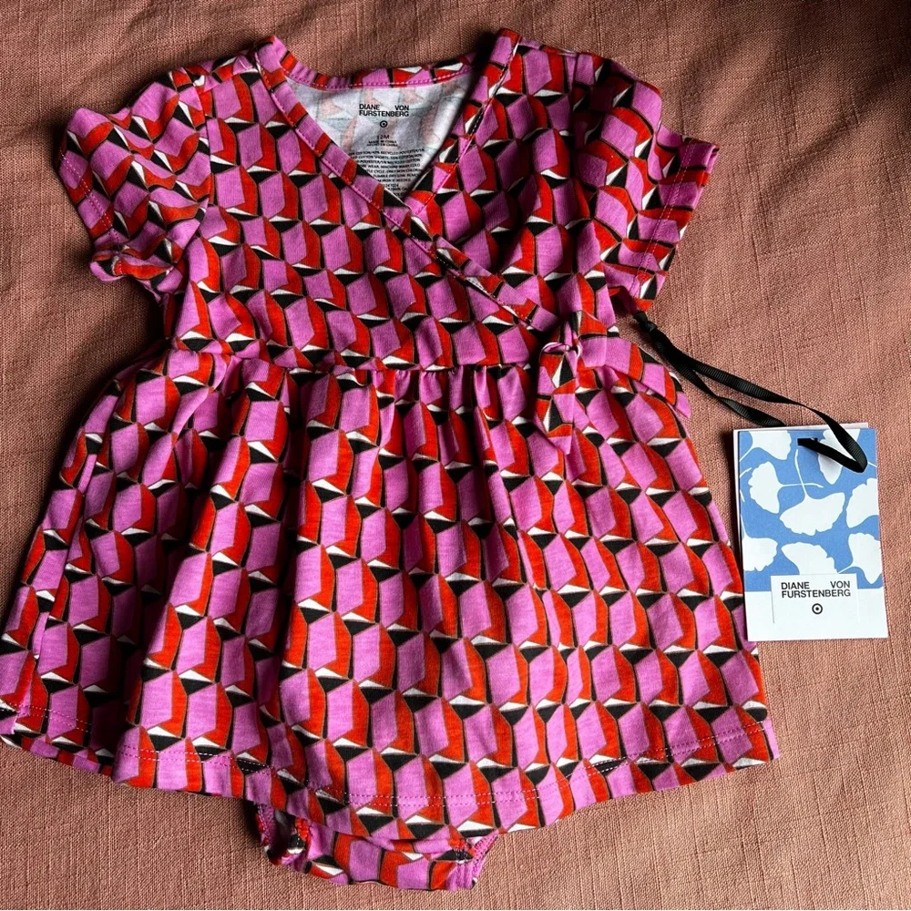 Diane Von Furstenberg for Target 2 piece  pink red baby girl 12 months